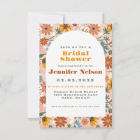 Motif de fleurs Boho les années 70 nuptiale douche
