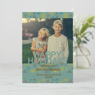 Invitation Motif de flocons d'hiver bleu moderne