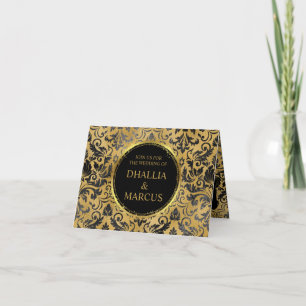 Invitation Motif de goth noir et or