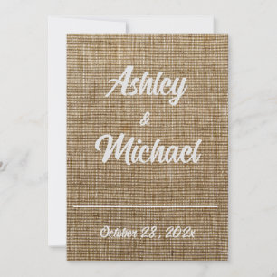 Invitation motif de la nature de burlap rustique Mariage