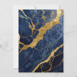Invitation Motif de marbre bleu avec or