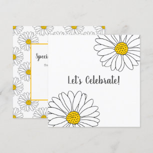 Invitation Motif de marguerite blanche et de marguerite blanc