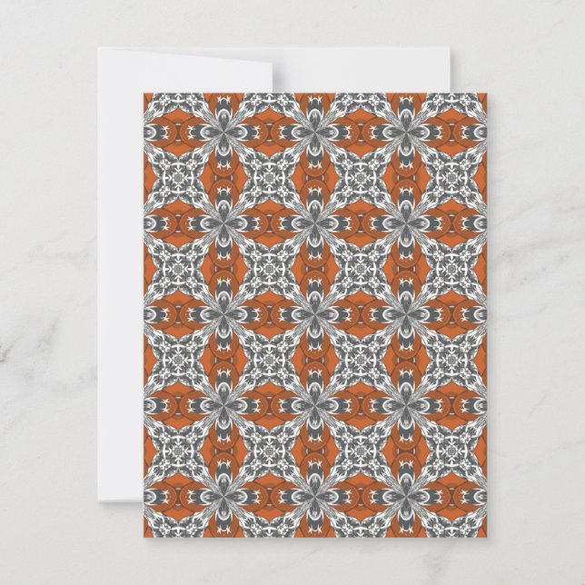 Invitation Motif de mosaïque orange gris et blanc (Devant)
