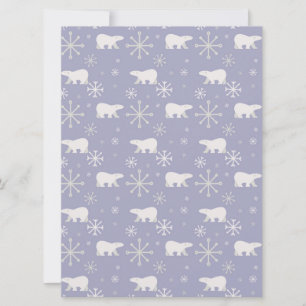Invitation Motif de Noël avec ours polaires et flocons de nei