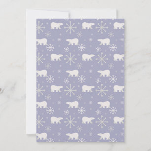 Invitation Motif de Noël avec ours polaires et flocons de nei