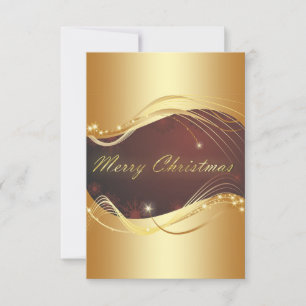 Invitation Motif de Noël doré avec fond rouge