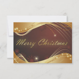 Invitation Motif de Noël doré avec fond rouge