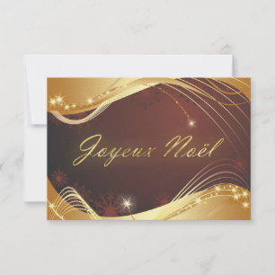 Invitation Motif de Noël doré sur fond rouge...