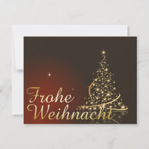 Invitation Motif de Noël rouge avec arbre de Noël doré
