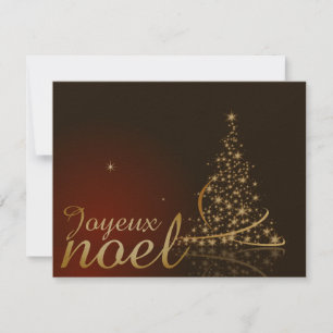 Invitation Motif de Noël rouge avec arbre de Noël doré