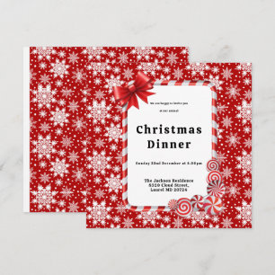 Invitation Motif de Noël rouge et blanc
