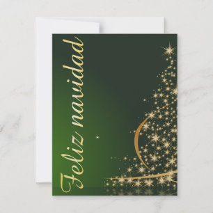Invitation Motif de Noël vert avec arbre de Noël.