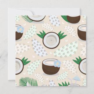 Invitation Motif de noix de coco coloré