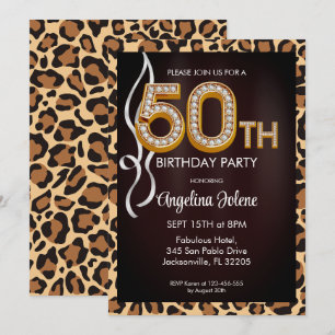 Invitation Motif de peau léopard Fabuleux 50e anniversaire fê