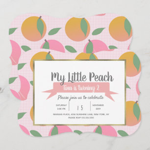 Invitation Motif de pêche d'été Fête d'anniversaire de fruits