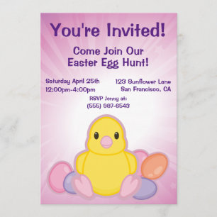 Invitation Motif de poussins Lil Spring