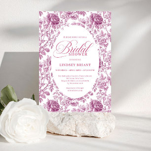Invitation Motif de rose vintage floral Toile de Jouy douche