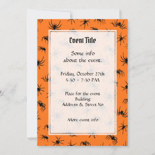 Invitation Motif de silhouettes d'araignée