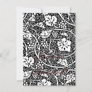 Invitation Motif de vigne de raisin noir et blanc de William