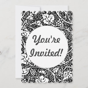 Invitation Motif de vigne de raisin noir et blanc de William 