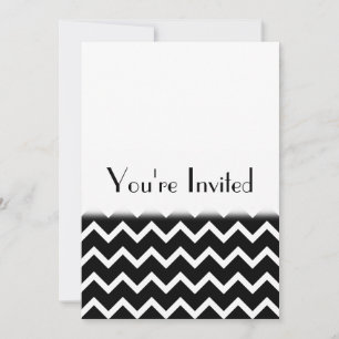 Invitation Motif de zigzag noir et blanc. Plaine de partie