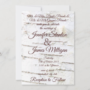 Invitation Motif d'écorce de bouleau