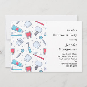 Invitation Motif Dentaire pour la Retraite des Dents et des O