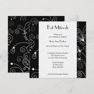 Invitation Motif Des Fanles, Motif De Fanceau, Bat mitzvah