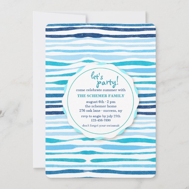 Invitation Motif d'été (Devant)