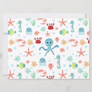 Invitation Motif du monde marin