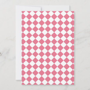 Invitation Motif du vérificateur de diamants rose blanc