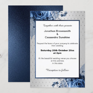 Invitation Motif EN ARGENT ÉLÉGANT BOUQUET MARIAGE DE LA MARI