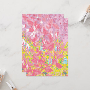 Invitation Motif en tissu dynamique avec rose, jaune et