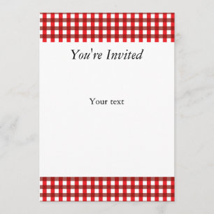 Invitation Motif En vichy rouge et blanc