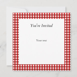 Invitation Motif En vichy rouge et blanc