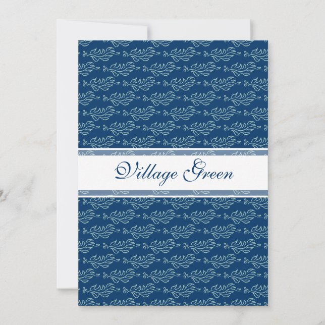 Invitation Motif feuillu élégant d'arts et de métiers de (Devant)