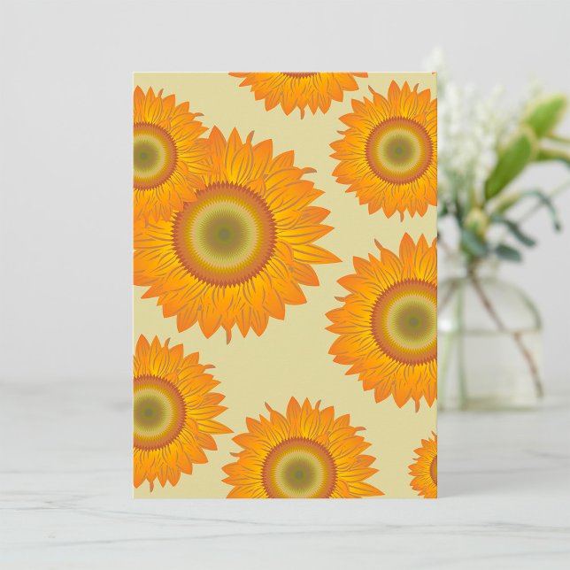 Invitation Motif floral de tournesol jaune rétro des années 7 (Créateur téléchargé)