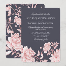 Motif floral en rose et gris 2 Mariage