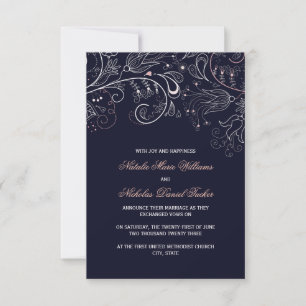 Invitation Motif floral marine avec tulipe - Annonce de maria