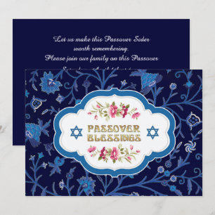 Invitation Motif floral Seder Pessin