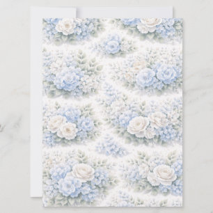 Invitation Motif floral SoftBlue Élégant Botanique Romantique