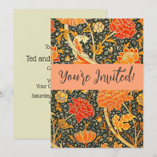 Invitation Motif floral vintage William Morris Cray