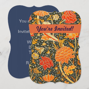 Invitation Motif floral vintage William Morris Cray