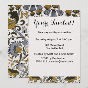 Invitation Motif floral William Morris Lodden : bleu or
