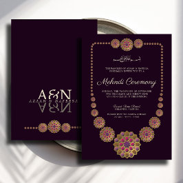 Invitation Motif géométrique islamique élégant et floral Mehn