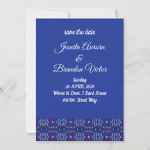Motif géométrique pixel traditionnel en bleu profo