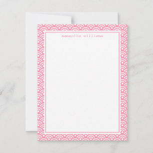 Invitation Motif japonais rose Seigaiha