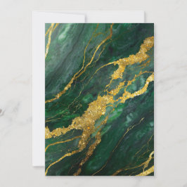 Invitation Motif Marbre Vert avec Or