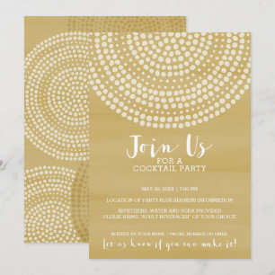 Invitation Motif moderne Circle Dot - Gold Cocktail Party