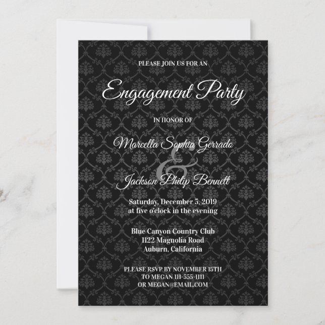 Invitation Motif noir classique (Devant)